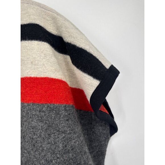 Red 23 Womens Striped Open Front Wool Blend Poncho Cardigan One Size USA - Picture 3 of 6
